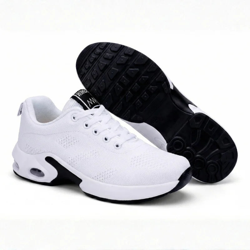TDEOK Orthopedische schoenen voor dames, sneakers, hoge schoenen, elegant, wit, kant, comfortabele vrijetijdsschoenen, wighak, trekkingschoenen, halfhoge schoenen, wandelschoenen voor dames, wit, 39 EU