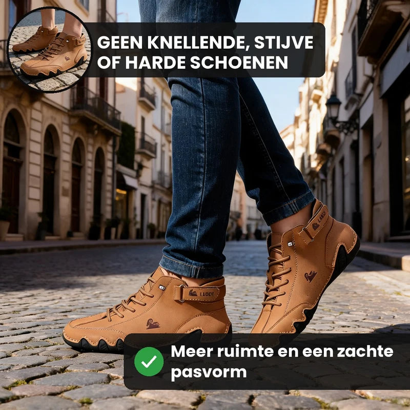 Barevo orthopedische schoenen – Bruin, lifestyle op straat