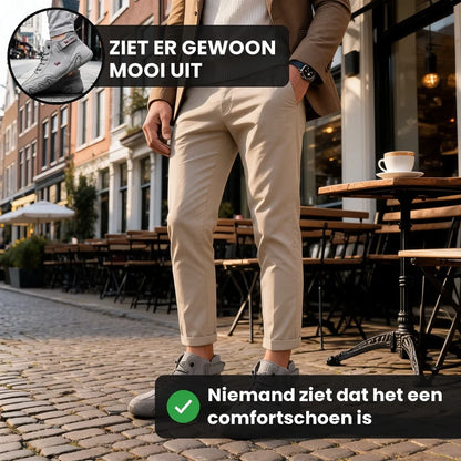 Barevo orthopedische schoenen – Grijs, lifestyle op straat