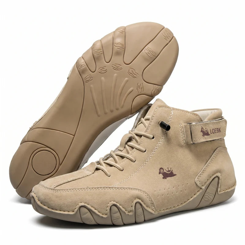 Barevo orthopedische schoenen – Khaki, zijaanzicht en zool