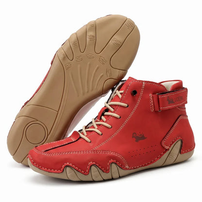 Barevo orthopedische schoenen – Rood, zijaanzicht en zool