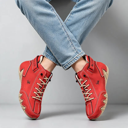 Barevo orthopedische schoenen – Rood, gedragen door model