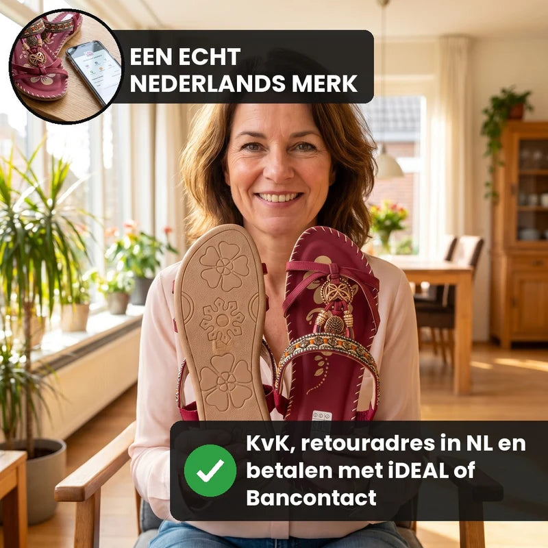 Belleva open teen sandalen – Karamel, lifestyle op straat