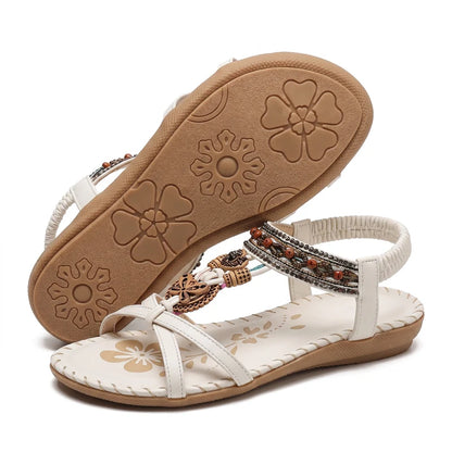Belleva open teen sandalen – Wit, zijaanzicht en zool