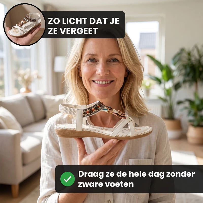 Belleva open teen sandalen – Wit, lifestyle op straat