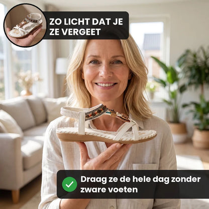Belleva open teen sandalen – Wit, lifestyle op straat