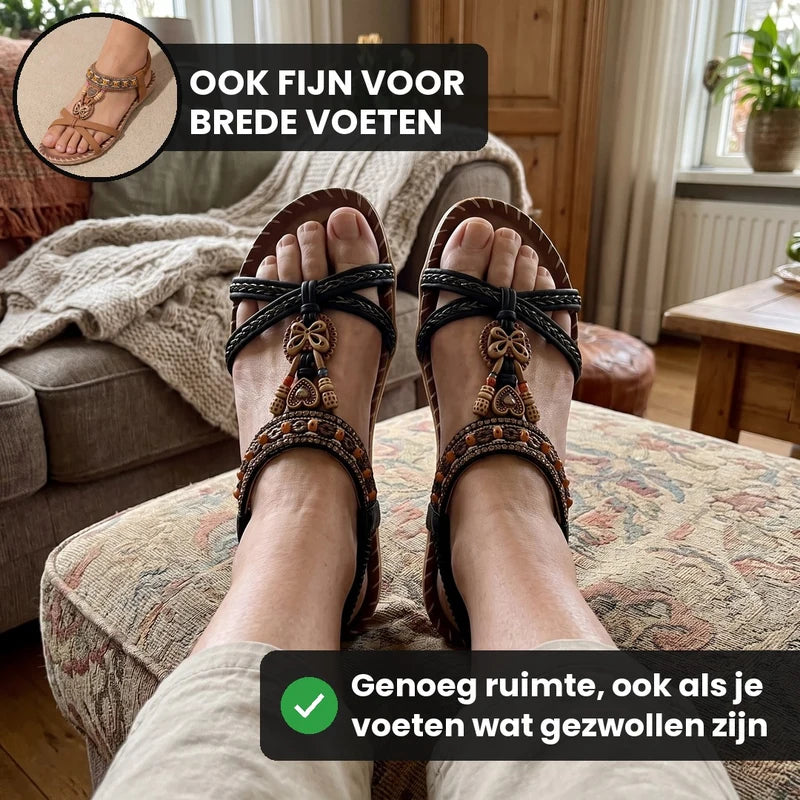 Belleva open teen sandalen – Zwart, lifestyle op straat