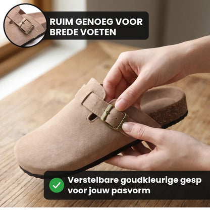 Clogevo lichtgewicht comfort clogs – Beige, lifestyle op straat