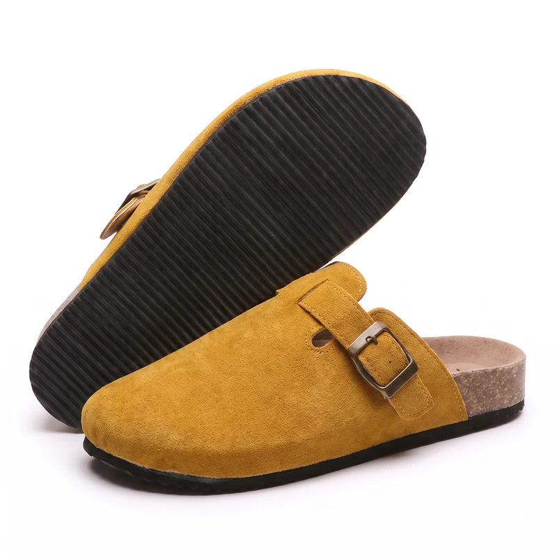 Clogevo lichtgewicht comfort clogs – Geel, zijaanzicht en zool