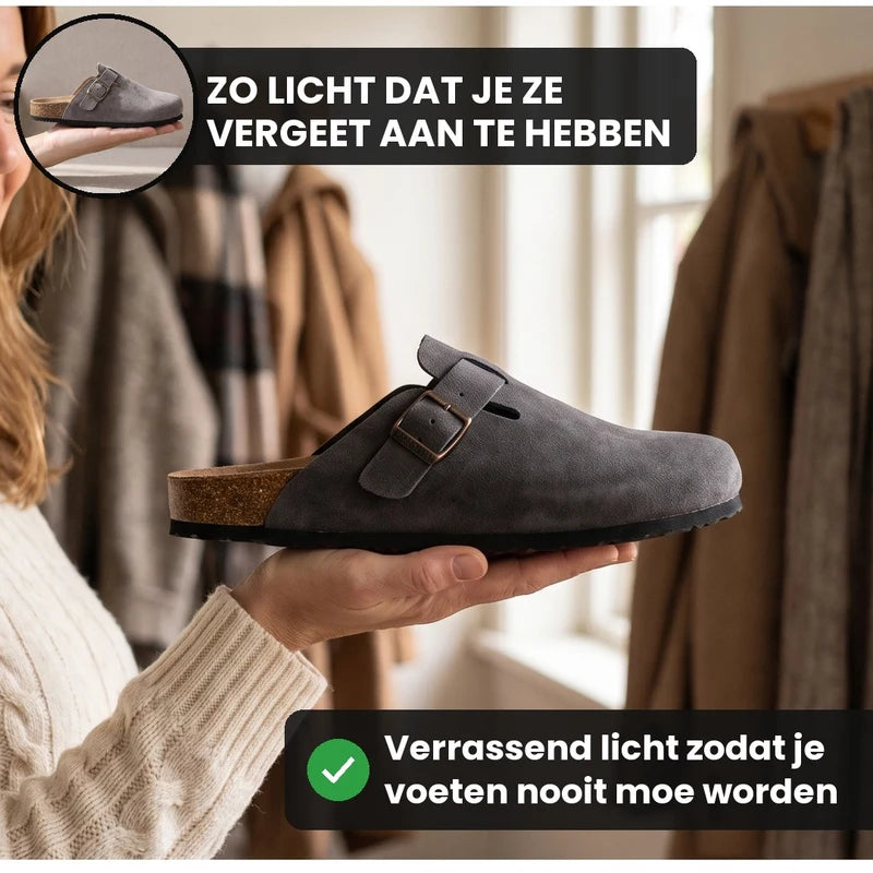 Clogevo lichtgewicht comfort clogs – Grijs, lifestyle op straat