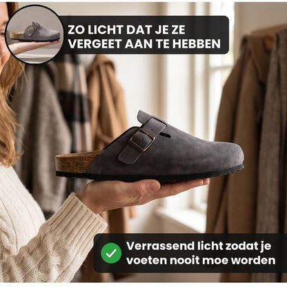 Clogevo lichtgewicht comfort clogs – Grijs, lifestyle op straat