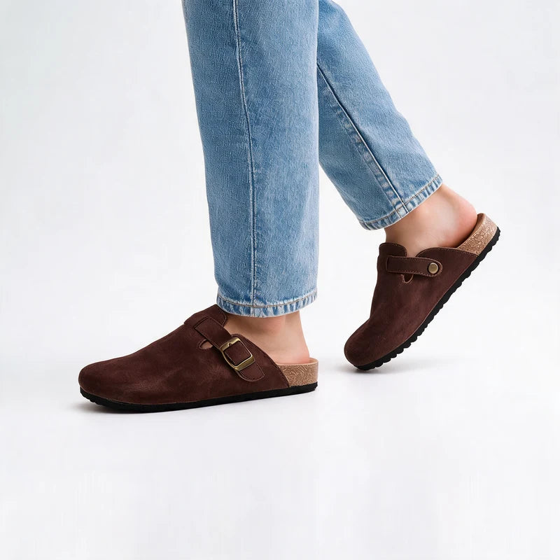 Clogevo lichtgewicht comfort clogs – Groen, gedragen door model