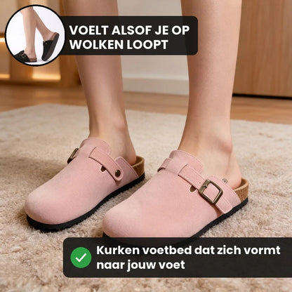 Clogevo lichtgewicht comfort clogs – Roze, lifestyle op straat