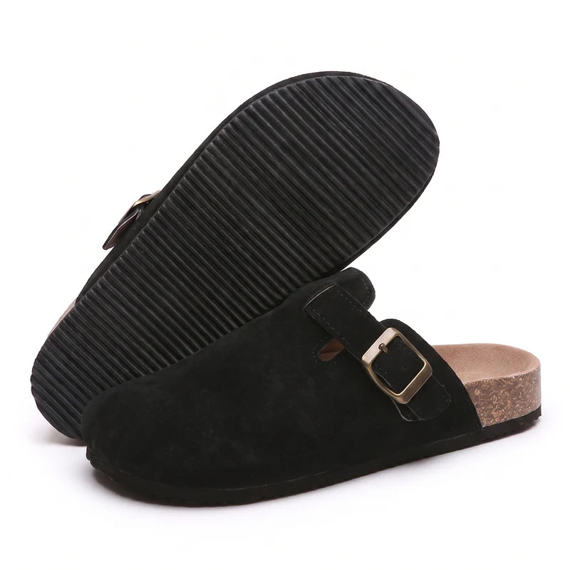 Clogevo lichtgewicht comfort clogs – Zwart, zijaanzicht en zool