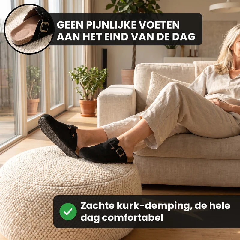 Clogevo lichtgewicht comfort clogs – Zwart, lifestyle op straat