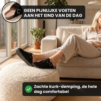 Clogevo lichtgewicht comfort clogs – Zwart, lifestyle op straat