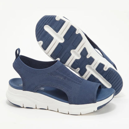 Comfytrail orthopedische comfortsandalen – Blauw, zijaanzicht en zool
