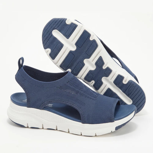 Comfytrail orthopedische comfortsandalen – Blauw, zijaanzicht en zool