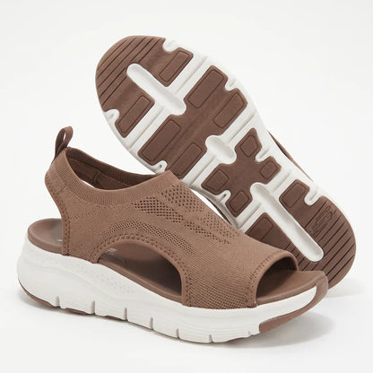 Comfytrail orthopedische comfortsandalen – Donkerbruin, zijaanzicht en zool