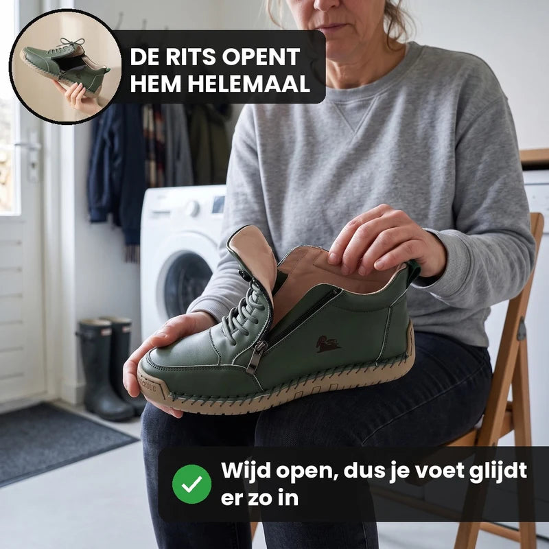MayFit Zip comfortsneakers – Army, lifestyle op straat