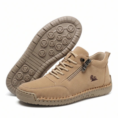MayFit Zip comfortsneakers – Beige, zijaanzicht en zool