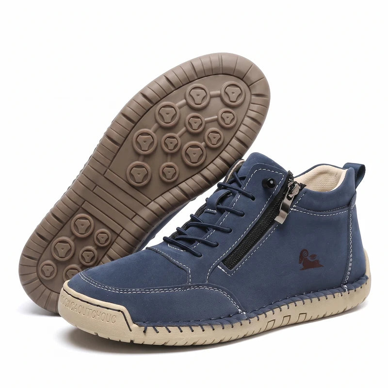 MayFit Zip comfortsneakers – Blauw, zijaanzicht en zool