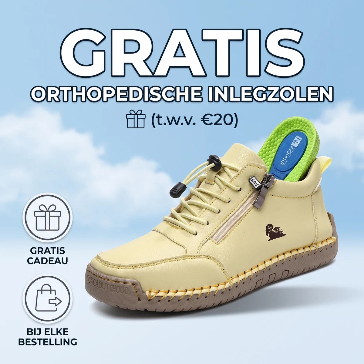 MayFit Zip comfortsneakers met zijrits – gratis orthopedische inlegzolen
