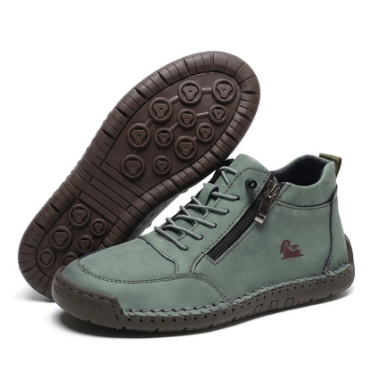 MayFit Zip comfortsneakers – Groen, zijaanzicht en zool