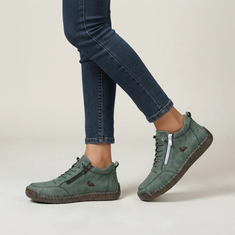 MayFit Zip comfortsneakers – Groen, gedragen door model