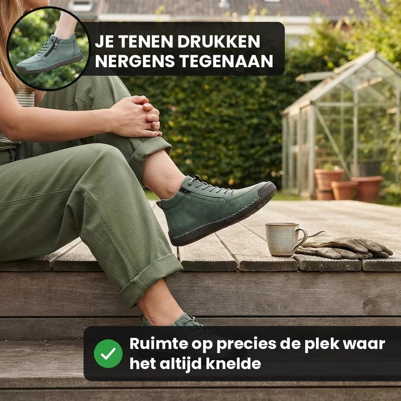 MayFit Zip comfortsneakers – Groen, lifestyle op straat