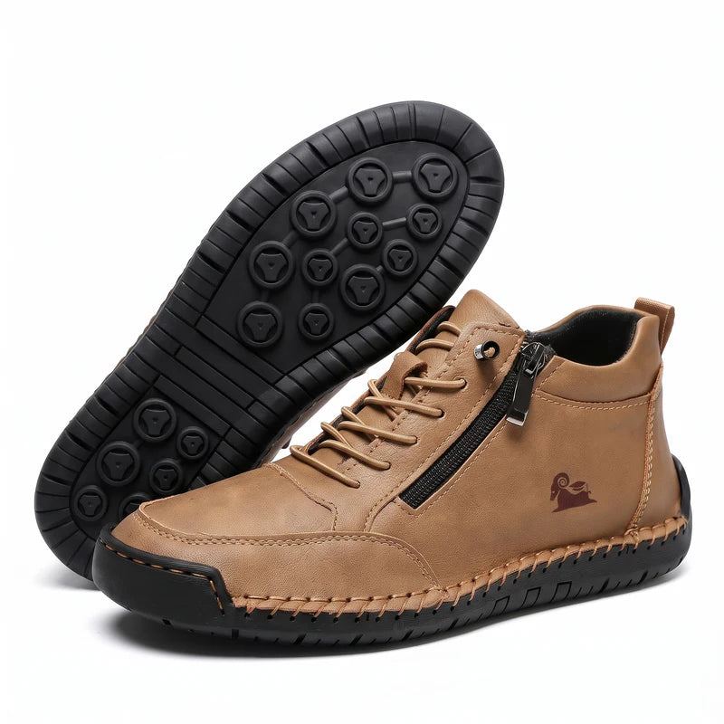 MayFit Zip comfortsneakers – Khaki, zijaanzicht en zool