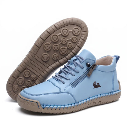 MayFit Zip comfortsneakers – Lichtblauw, zijaanzicht en zool