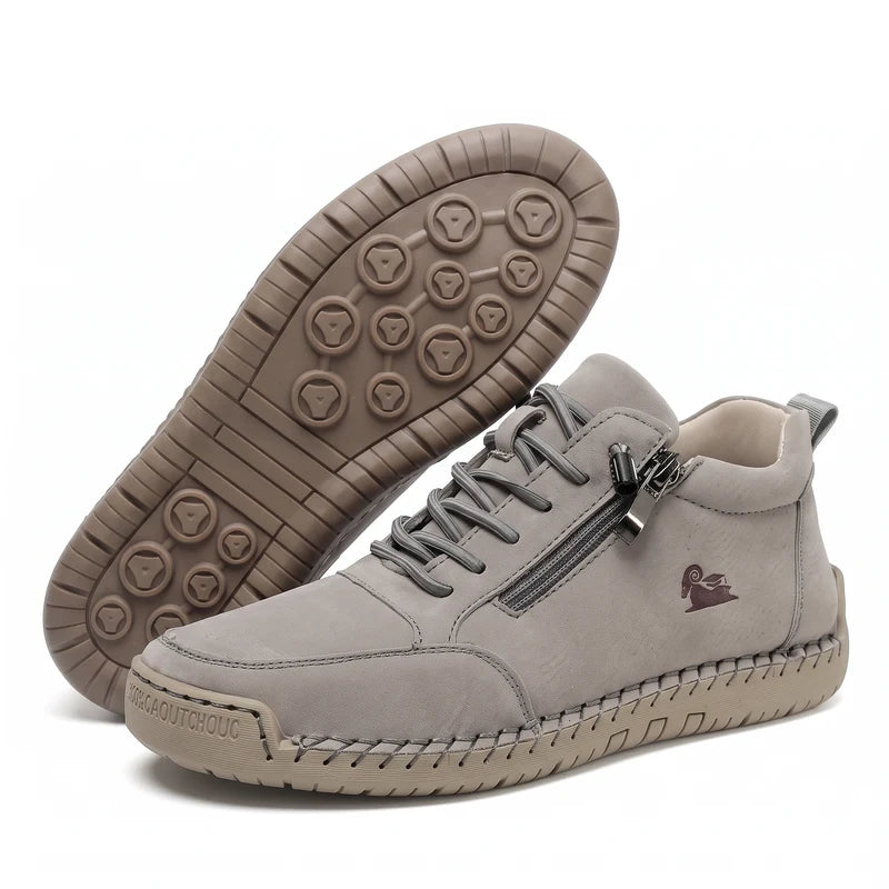 MayFit Zip comfortsneakers – Lichtgrijs, zijaanzicht en zool