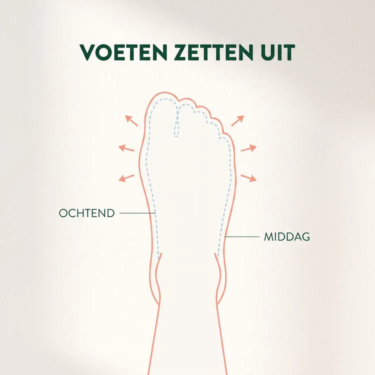 2. Elastische veters die meegeven als je voeten uitzetten