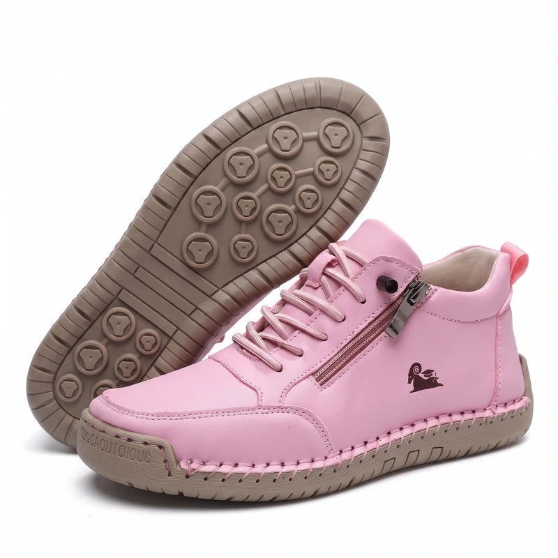 MayFit Zip comfortsneakers – Roze, zijaanzicht en zool