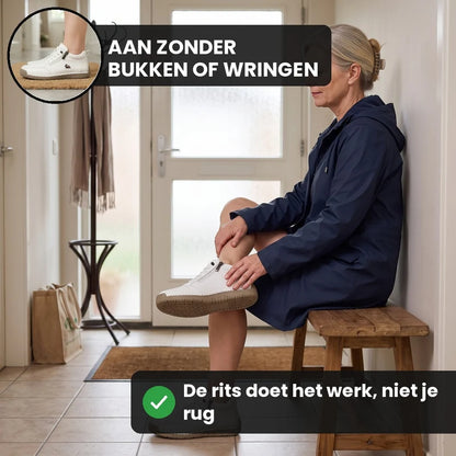 MayFit Zip comfortsneakers – Wit, lifestyle op straat