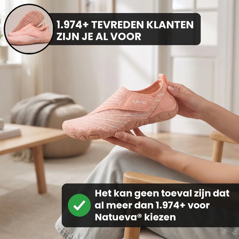 Natueva lichte & flexibele barefoot schoenen – Perzik, lifestyle op straat