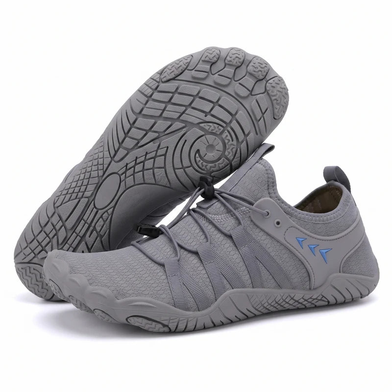 Natustep anatomische sneakers – Grijs, zijaanzicht en zool