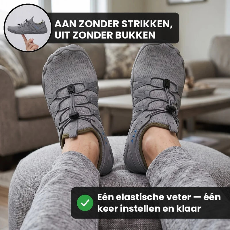 Natustep anatomische sneakers – Grijs, lifestyle op straat