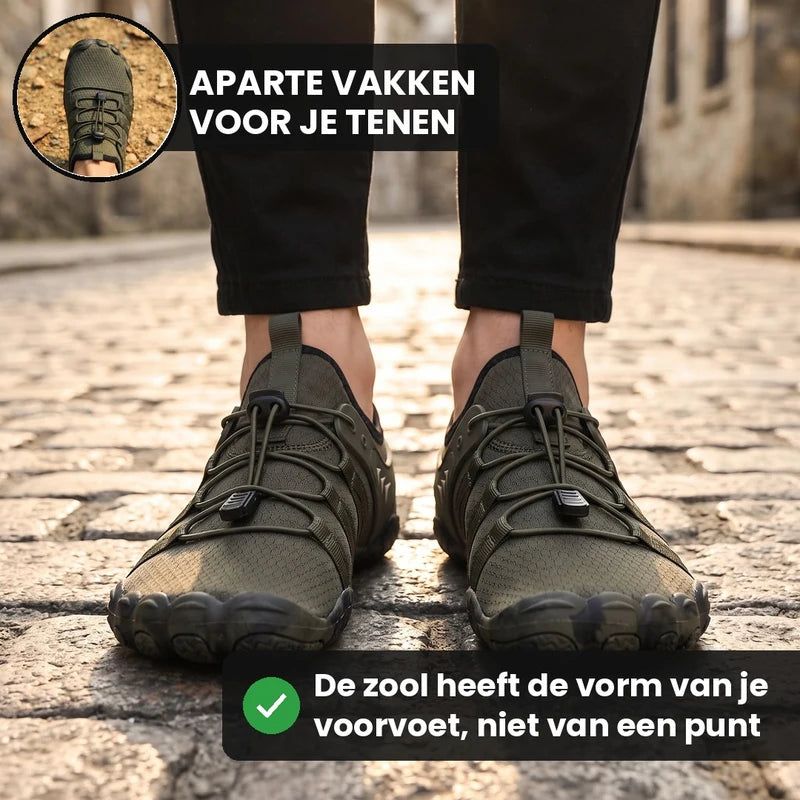 Natustep anatomische sneakers – Groen, lifestyle op straat