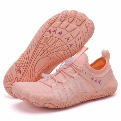 Natustep anatomische sneakers – Roze, zijaanzicht en zool