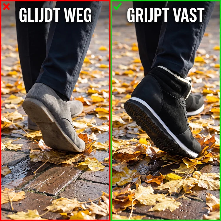 4. Een gladde zool heeft niets om in te grijpen, een profielzool wel