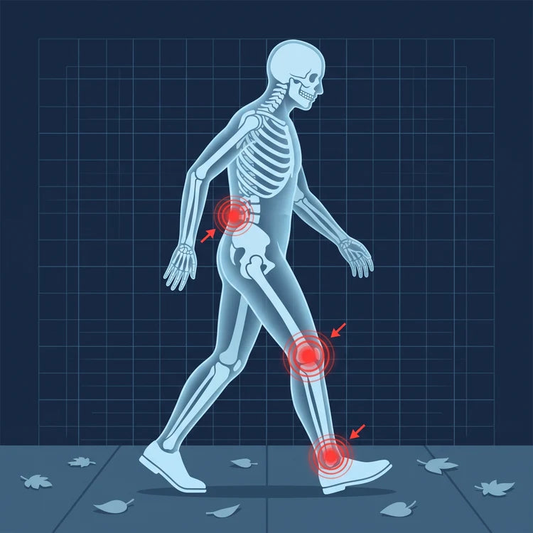 5. Verkrampt lopen voel je tot in je onderrug; met grip loop je weer ontspannen