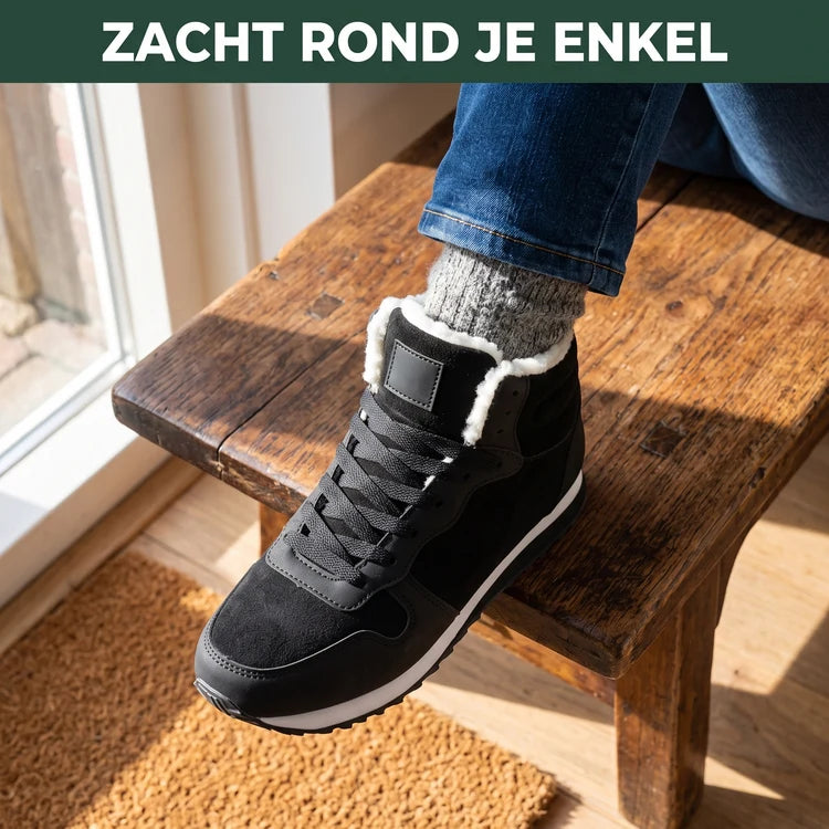 6. Rond je enkel: geen stugge schacht die schuurt, maar zacht pluche