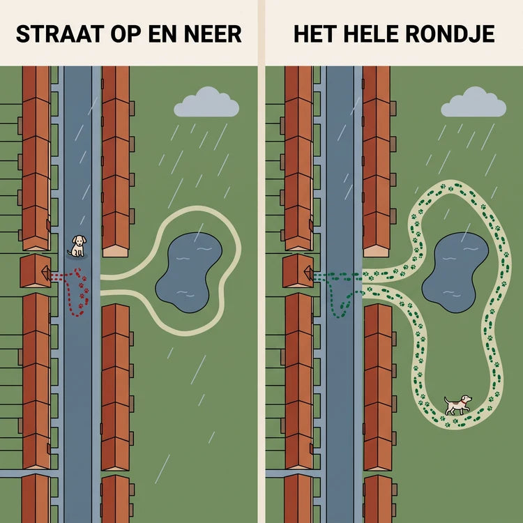 6. Bij regen kortte ik het rondje stiekem in
