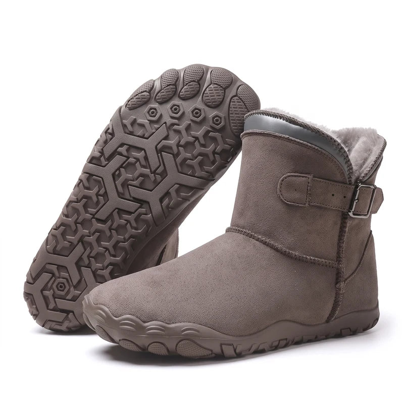 Nordeva waterafstotende snowboots – Donkerbruin, zijaanzicht en zool