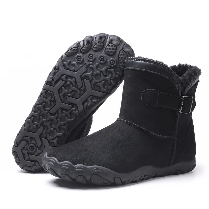 Nordeva waterafstotende snowboots – Zwart, zijaanzicht en zool