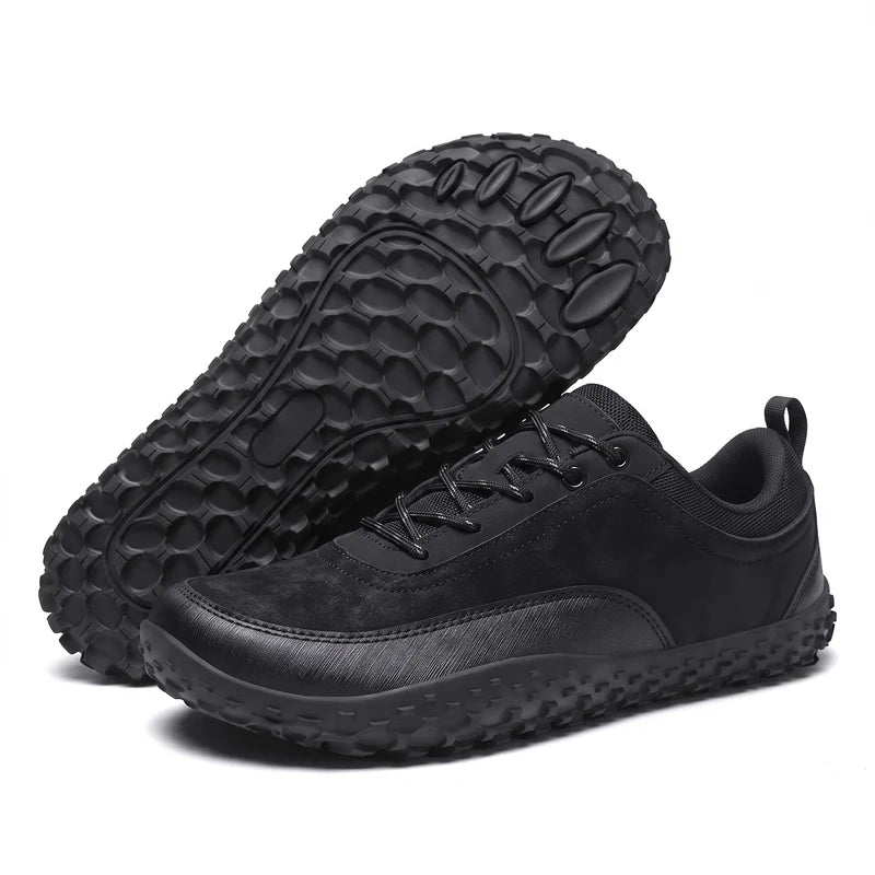 Nordevo waterafstotende schoenen – Zwart, zijaanzicht en zool