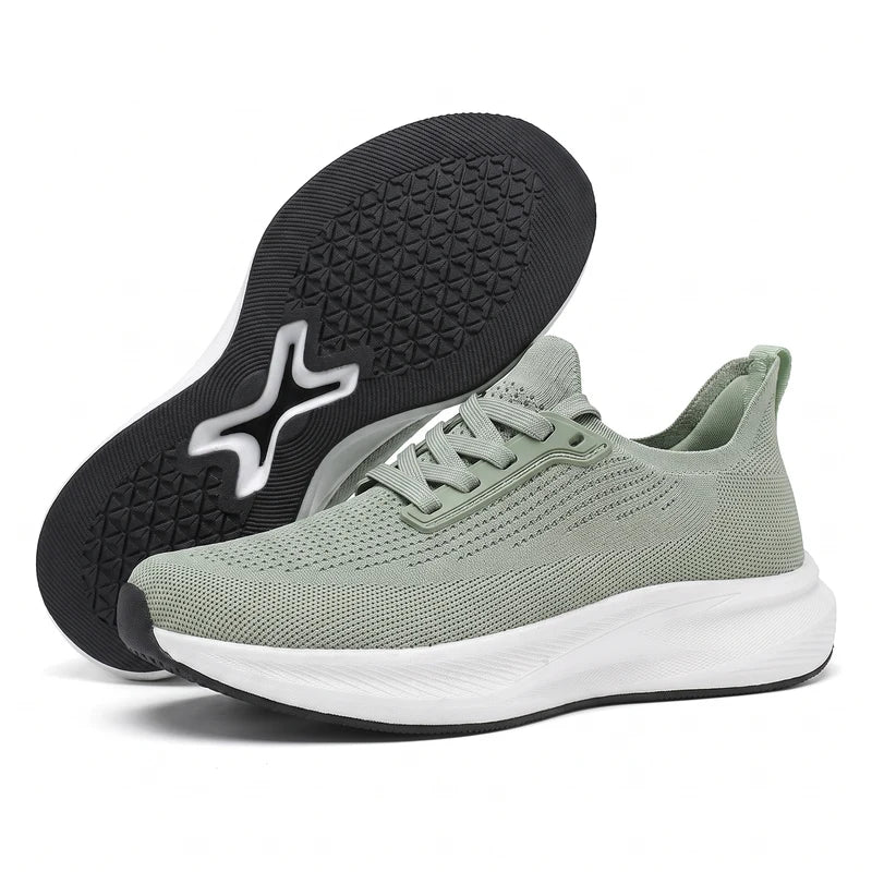 OrthoWide orthopedische comfortsneakers – Groen, zijaanzicht en zool