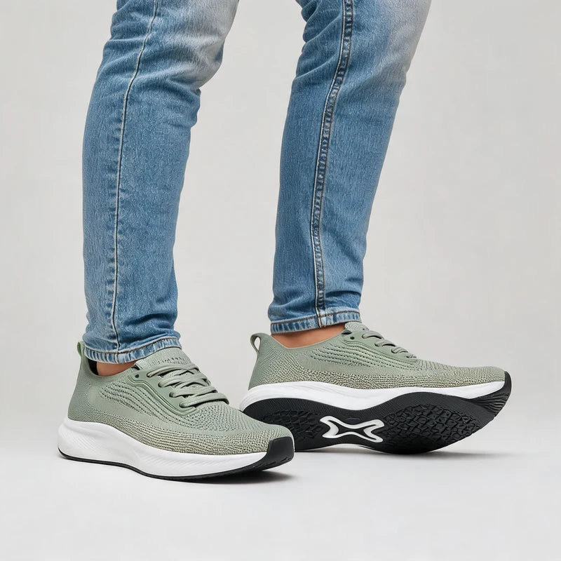 OrthoWide orthopedische comfortsneakers – Groen, gedragen door model